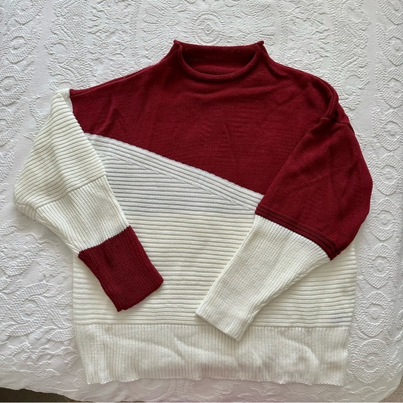 Colorblock Pattern Drop Shoulder Sweater - Picture 5 of 10